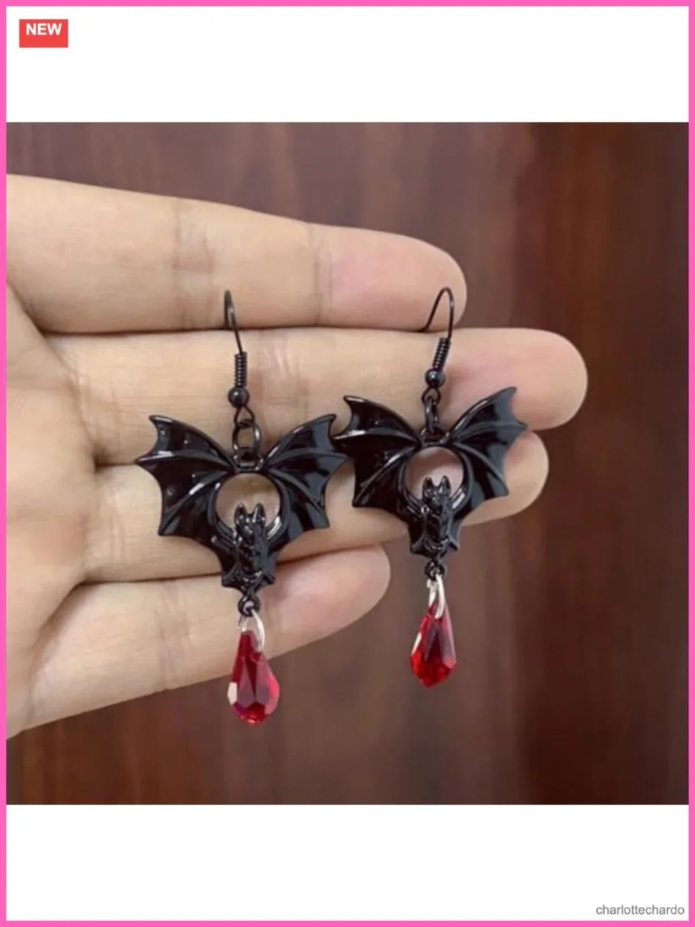 Gothic Bat Spider Earrings Crystal Drop Dangle Punk Costume Jewelry